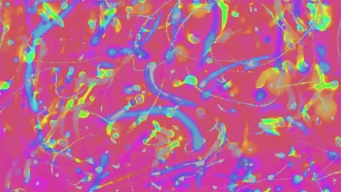 Multicolored scribbled pencil crayon lines stopmotion animation on pink 스톡 동영상 323793903