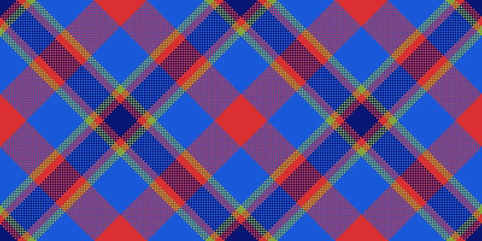 Multicolored seamless check texture, vibrant fabric background vector. Perf.. Stock Illustration