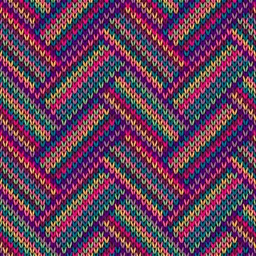Multicolored Seamless Funny Knitted Pattern Stock Illustration