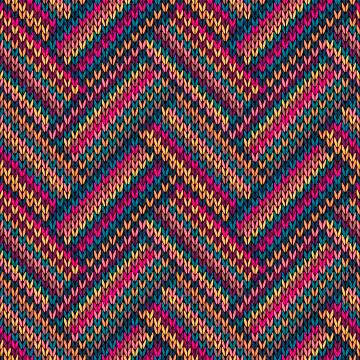 Multicolored Seamless Funny Knitted Pattern Stock Illustration