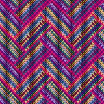 Multicolored seamless funny knitted pattern Stock Illustration