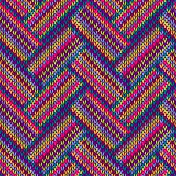 Multicolored seamless funny knitted pattern Stock Illustration