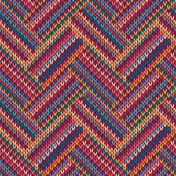 Multicolored seamless knitted pattern Stock Illustration