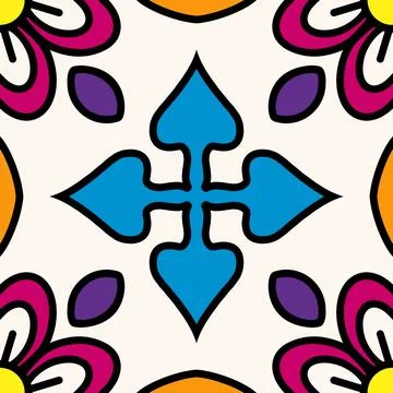 Multicolored Seamless Mosaic Pattern Stock Illustration