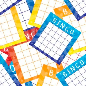 Multicolored seamless pattern with bingo tickets Stock Illustration