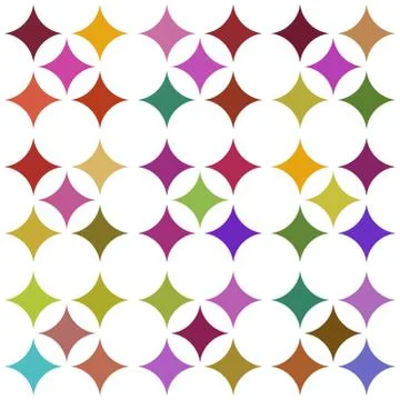 Multicolored seamless pattern over white Stock Illustration