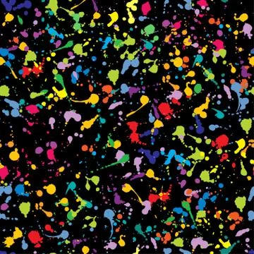 Multicolored seamless pattern of splashes Stock Illustration