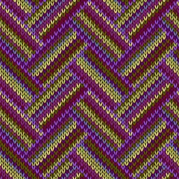 Multicolored seamless spring knitted pattern. green lilac color swatch Stock Illustration