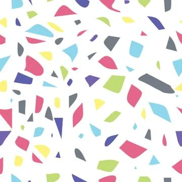 Multicolored seamless terrazzo pattern background. Stock Illustration