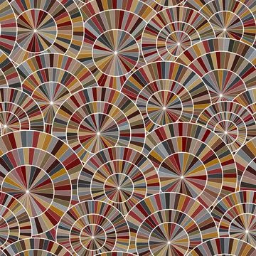 Multicolored segmented circles seamless pattern. Vector illustration. Stock Illustration