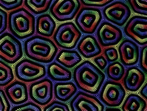 Multicolored segmented line pattern Stock Illustration