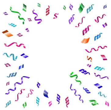 Multicolored serpentine set. Vector pink, violet, red, blue serpantine pieces Stock Illustration