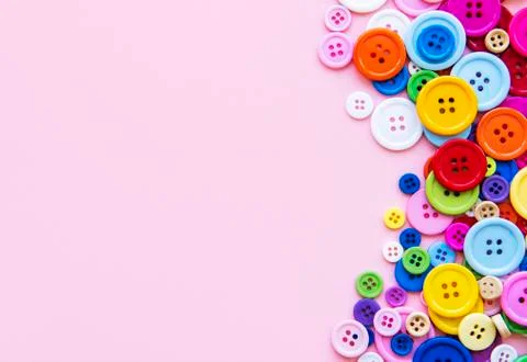 Multicolored sewing buttons Stock Photos