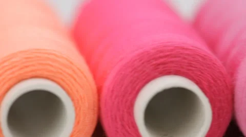 Multicolored sewing threads Stock Footage 34394982
