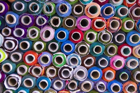 Multicolored Sewing threads pattern texture can be used as a background wal.. Foto stock