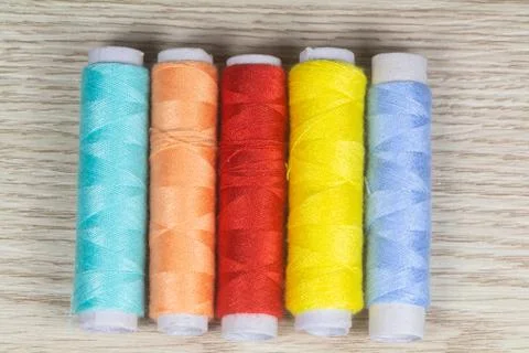 Multicolored sewing threads Stock Photos