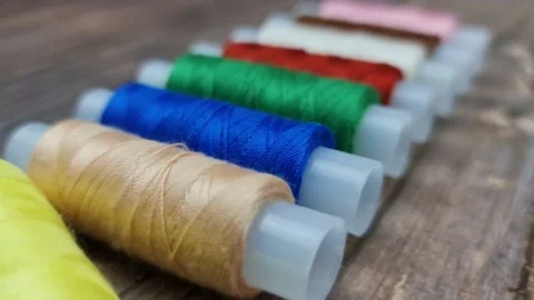 The Multicolored sewing threads. A set of sewing threads. Stock Footage 161474118