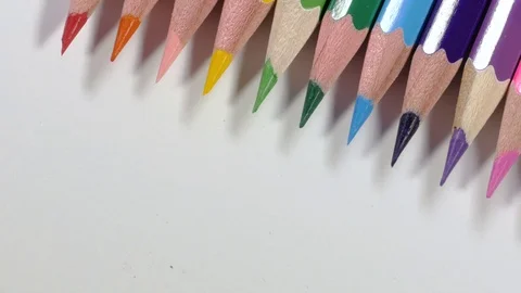 Multicolored sharp ends on pencils Stock Footage 70211494