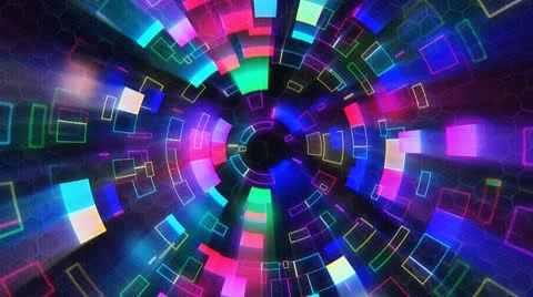 Multicolored shiny circular segments blinking loop Stock Footage 10751184
