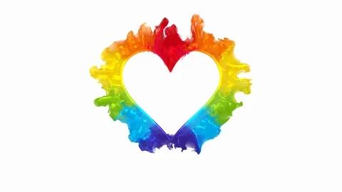 Multicolored shockwave heart shaped Valentine's Day explosion copy space 60 fps Stock Footage 117243139