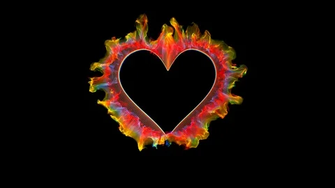 Multicolored shockwave heart shaped Valentine's Day explosion copy space 60 fps Stock Footage 117243372