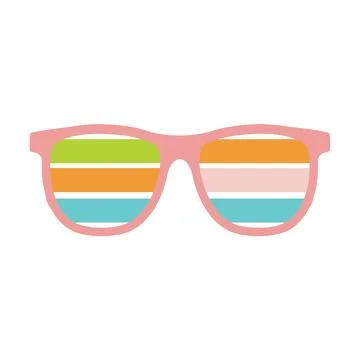 Multicolored Shutter Sunglasses Icon Vector Illustration Stock Illustration