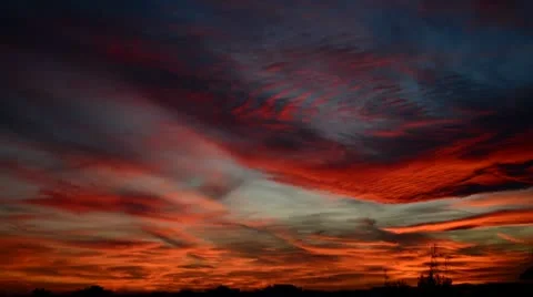 Multicolored shutting down sunset 库存影片 21018515