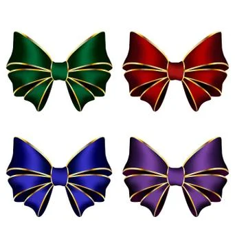 Multicolored silk bows Illustrazione stock