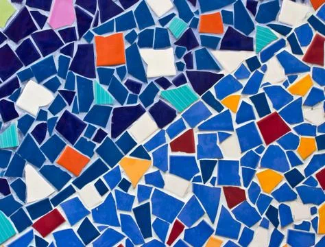 Multicolored small tiles abstract pattern background Stock Photos