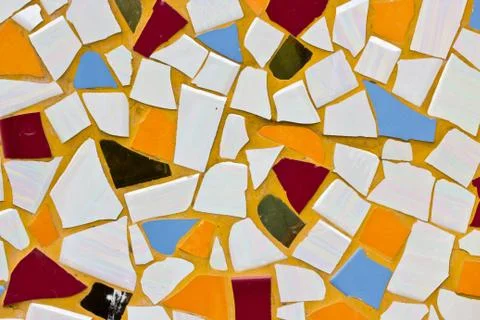 Multicolored small tiles abstract pattern background Stock Photos