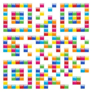 Multicolored social media qr code design Stock-Illustration