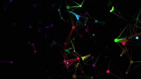 Multicolored space. Cheerful space background.Network Nodes - an abstract Stock Footage 94729337