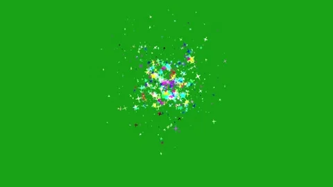 Multicolored sparkles exploded green screen footage Stock Footage 231209875