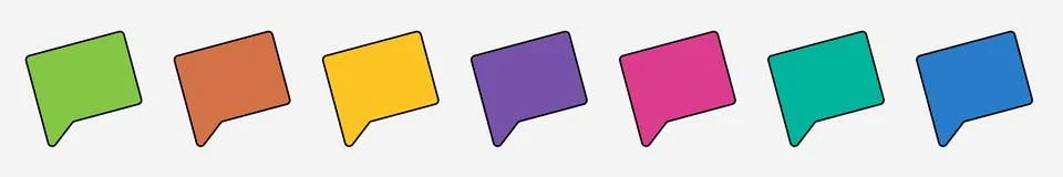 Multicolored speech bubble icons. Flag icon. Communication, the dialogue of p Stock Illustration