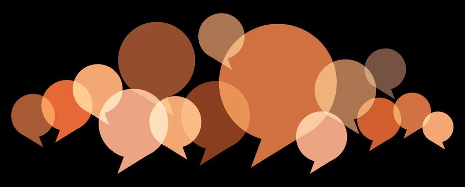 Multicolored speech bubbles row Stock Illustration