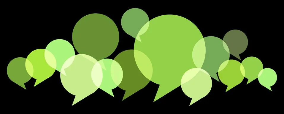 Multicolored speech bubbles row Illustrazione stock