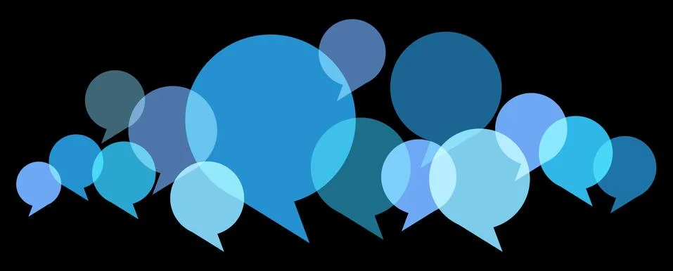 Multicolored speech bubbles row Stock Illustration
