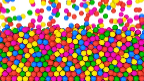 Multicolored spheres fill screen. Multicolored spheres fun abstract transition. Stock Footage 117444056