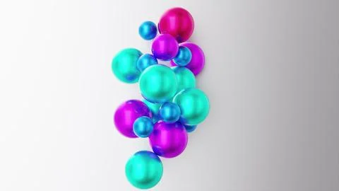 Multicolored spheres in a row Stock Illustration