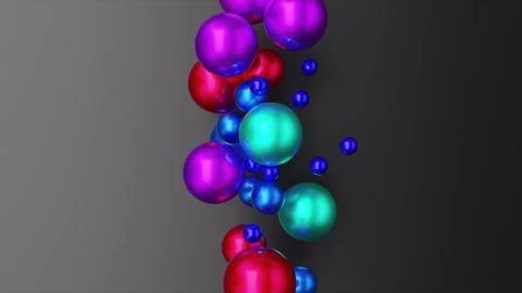 Multicolored spheres in a row Stock Illustration