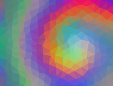 Multicolored spiral in low poly style Illustrazione stock