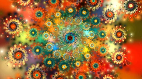 Multicolored spiral motion background seamless looping fractal Stock Footage 30569313