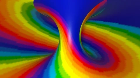 Multicolored spiral shape, computer generated. 3d rendering abstract rainbow Video stock 125966103