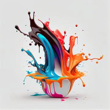 Multicolored splashes of paint on a white background as a background or wal.. Stock Illustration