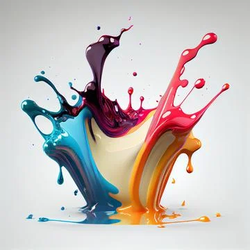 Multicolored splashes of paint on a white background as a background or wal.. Stock Illustration