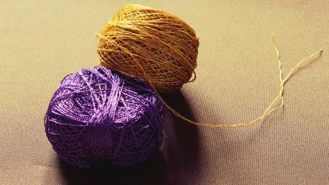 Multicolored spools of cotton thread Foto stock