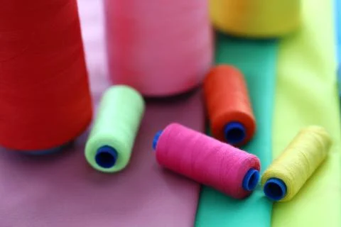 Multicolored spools of thread Stock Photos
