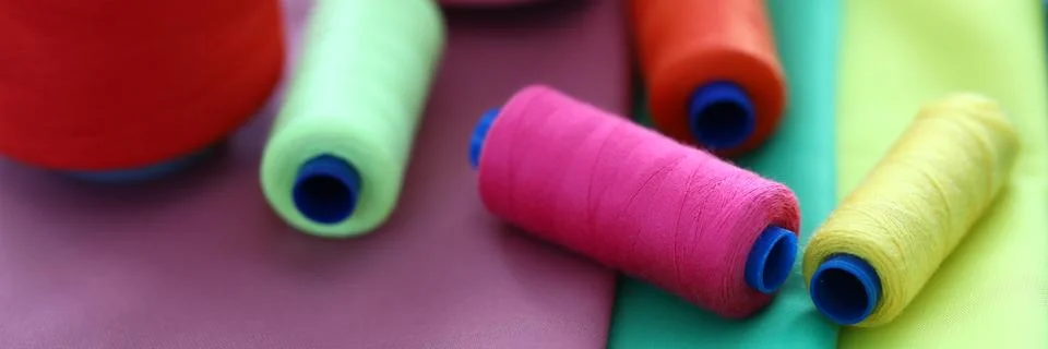 Multicolored spools of thread Stock Photos