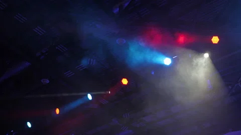 Multicolored spotlight of scene lights in the dark 스톡 동영상 171596118