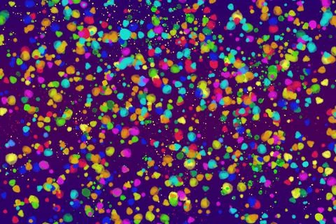 Multicolored spots and splashes on a purple background Stock Illustration